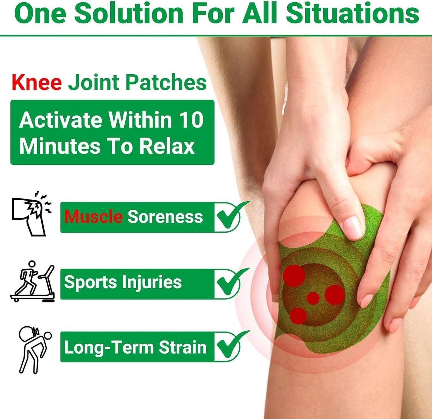 Painshield™Herbal Self-Heating Knee Patches – Natural Arthritis & Joint Pain Relief, Improves Mobility & Reduces Stiffness (10 Patches)