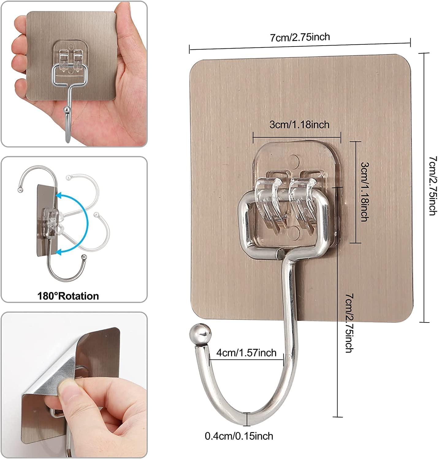 Heavy-Duty Transparent Wall Hooks – No Drill, No Mess!
