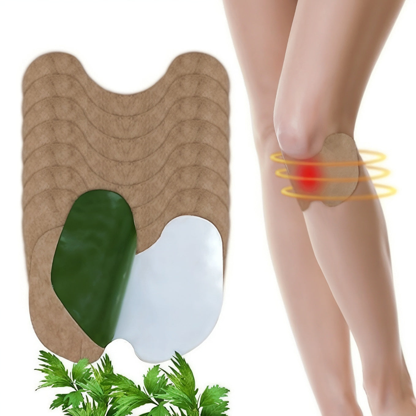 Painshield™Herbal Self-Heating Knee Patches – Natural Arthritis & Joint Pain Relief, Improves Mobility & Reduces Stiffness (10 Patches)