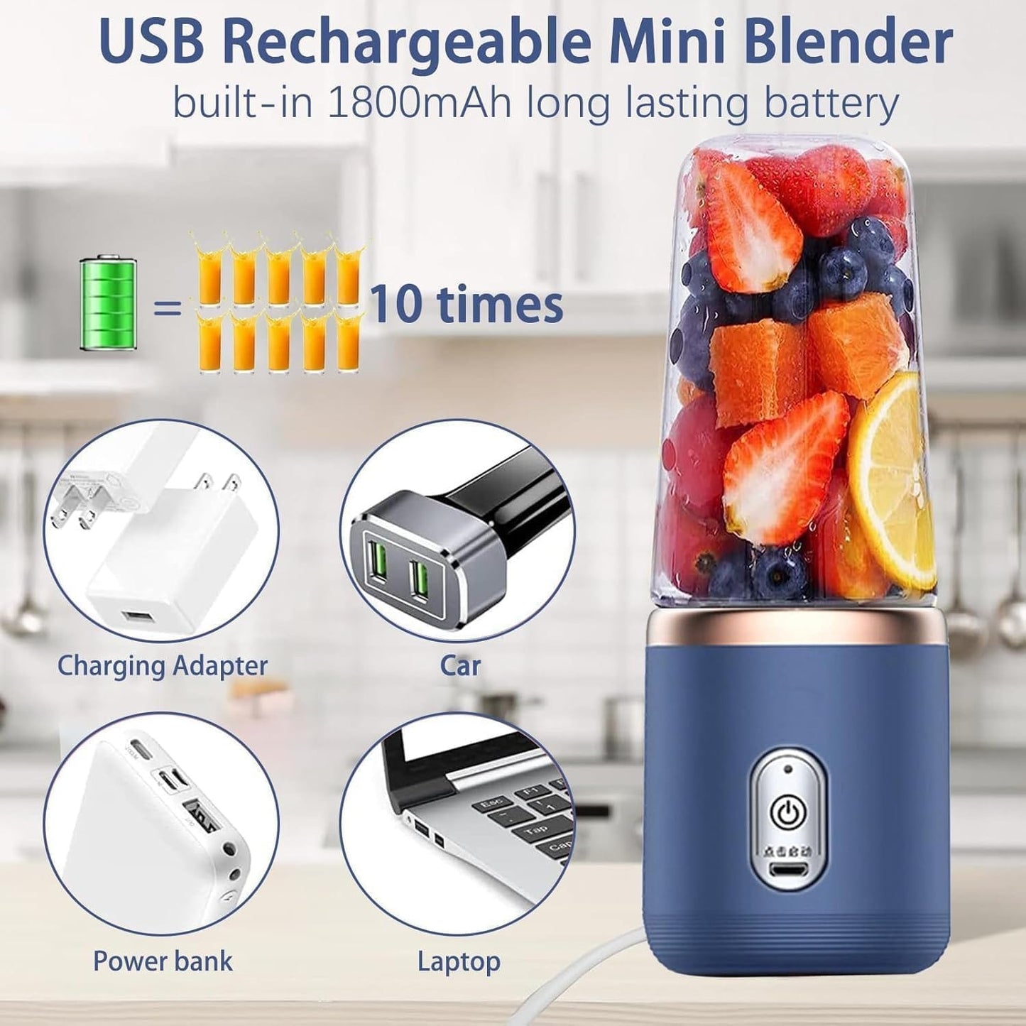 Portable USB Rechargeable Blender – Blend Anytime, Anywhere!