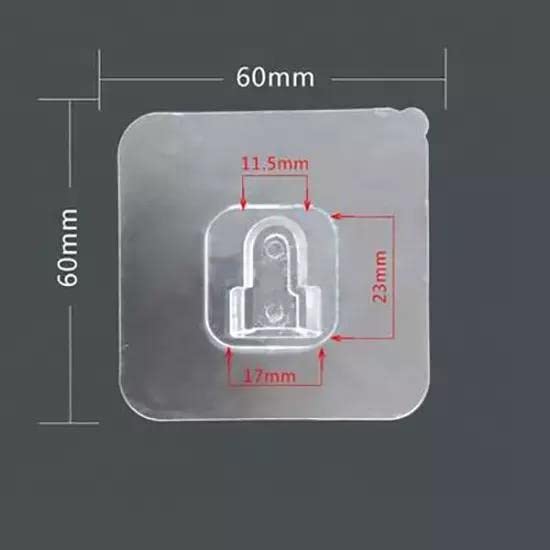 Heavy-Duty Transparent Wall Hooks – No Drill, No Mess!
