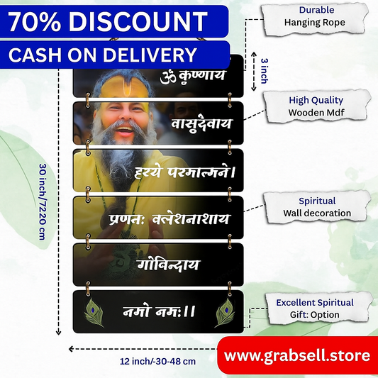 PremVaani™ – Premium Premanand Ji Maharaj Wall Hanging for Living Room | Bedroom | Gifts (Multicolor)