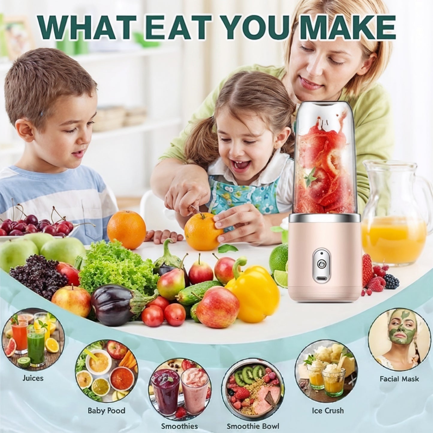 Portable USB Rechargeable Blender – Blend Anytime, Anywhere!