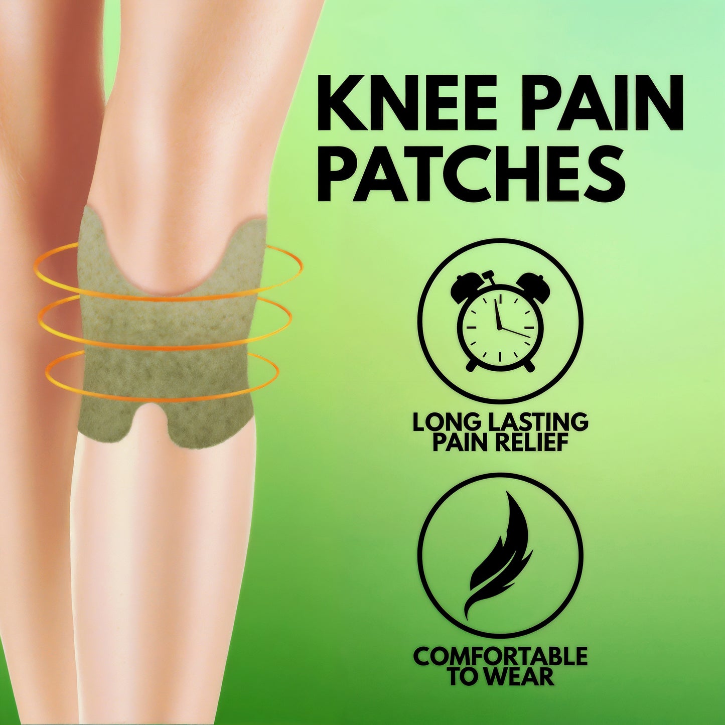 Painshield™Herbal Self-Heating Knee Patches – Natural Arthritis & Joint Pain Relief, Improves Mobility & Reduces Stiffness (10 Patches)