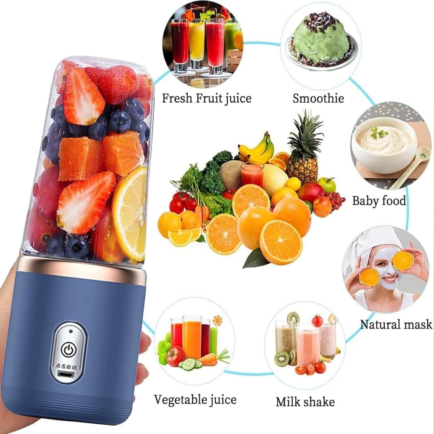 Portable USB Rechargeable Blender – Blend Anytime, Anywhere!
